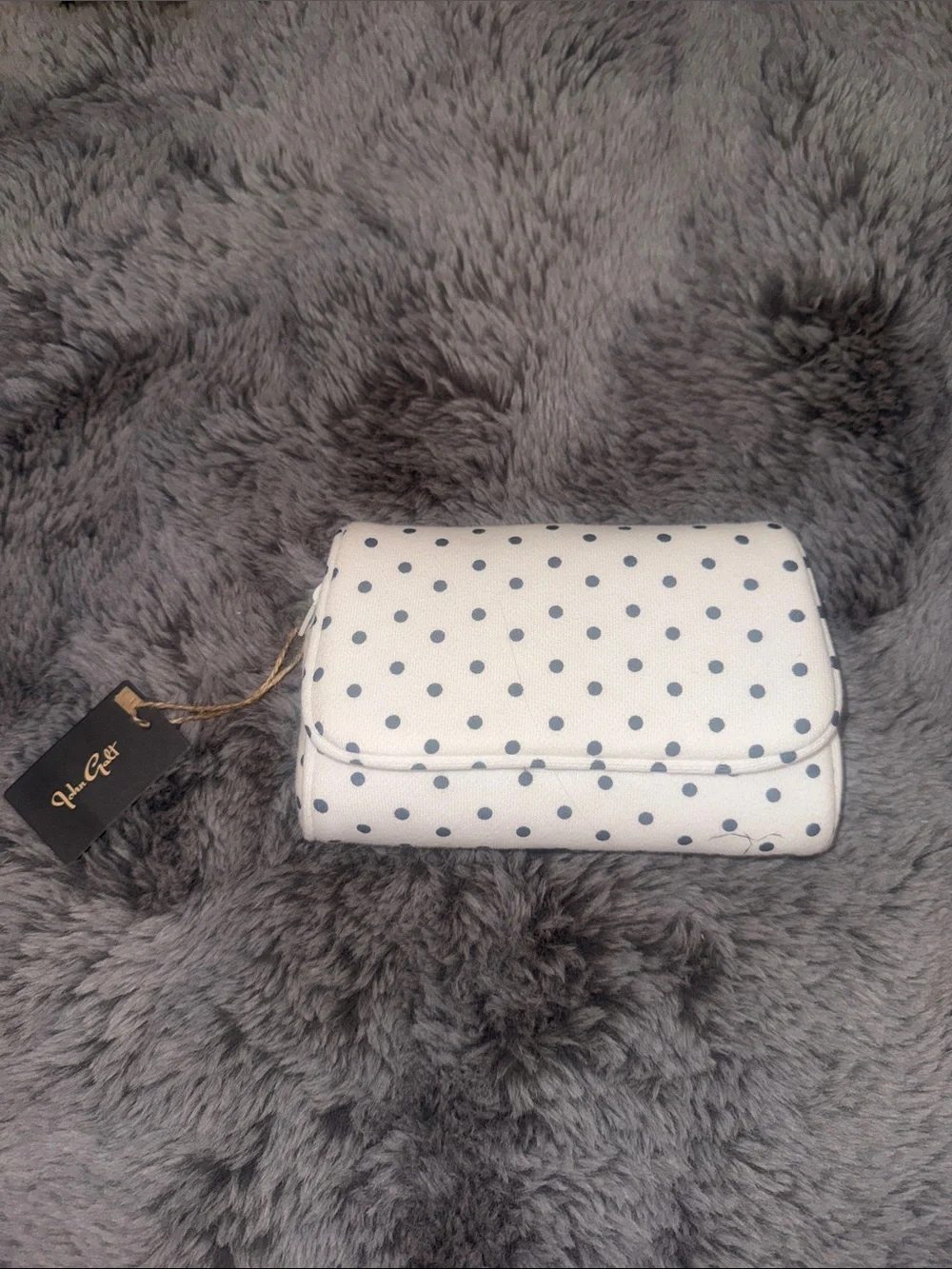PacSun White Polka Dot Cylindrical Wristlet
